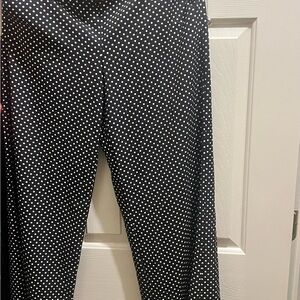 New York & Company Black and White Polka Dot Flare Pants